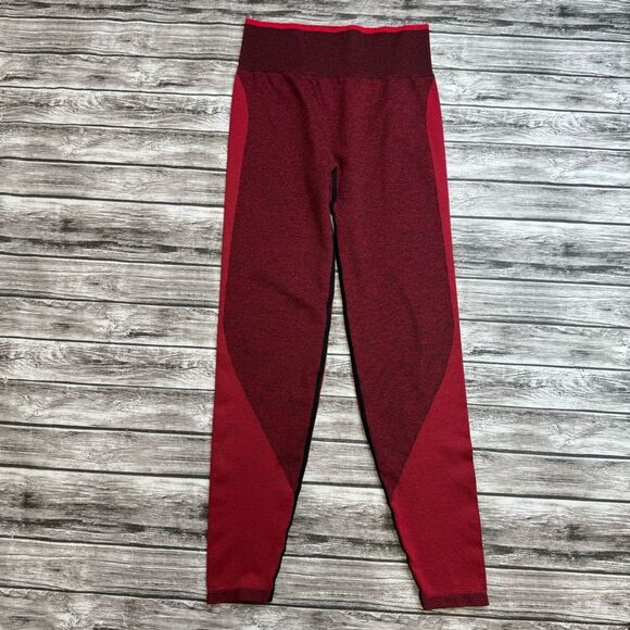Victoria's Secret VS PINK Womens Seamless Workout Leggings M Med Medium Red Wine - Picture 1 of 9